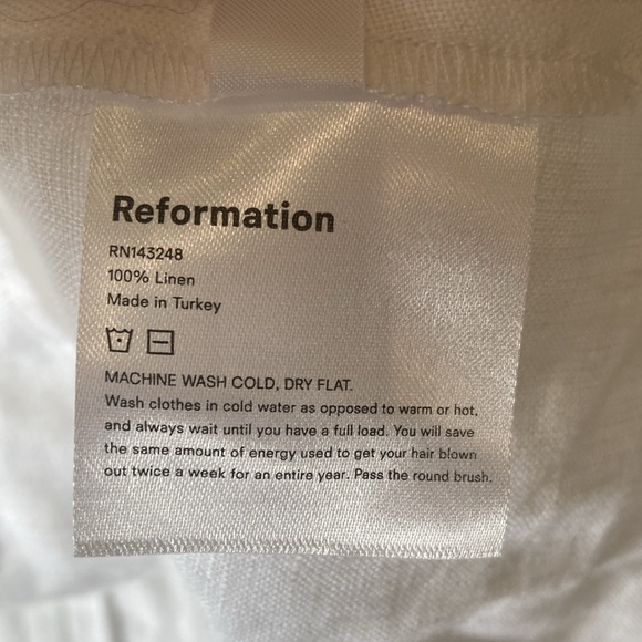 Reformation Maxine Linen Mini Dress White 8 - Picture 12 of 12